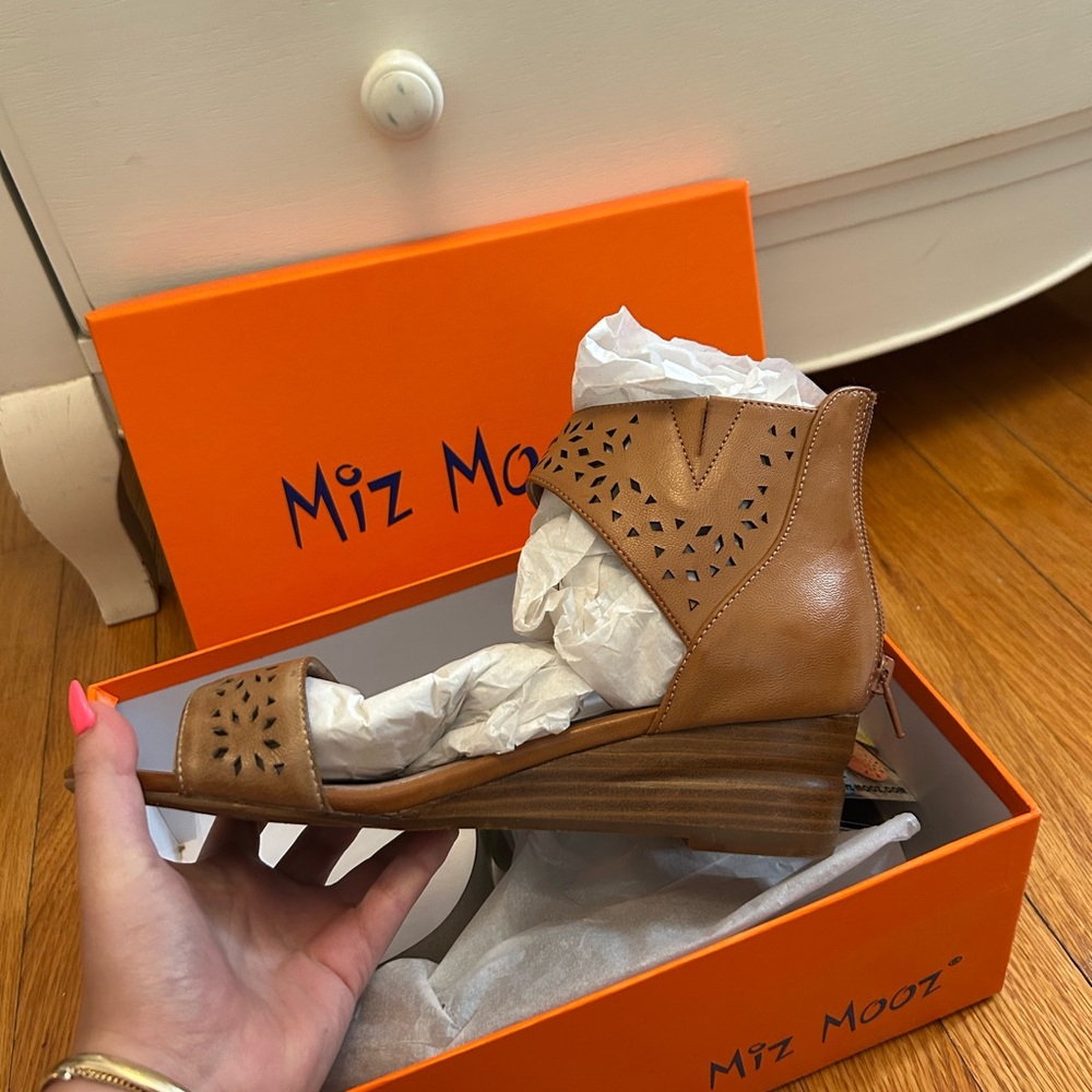 Miz Mooz Brown Wedge Sandals